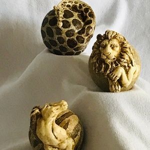 Set of Three "GOLD LEAF" ANIMAL CANDLES
